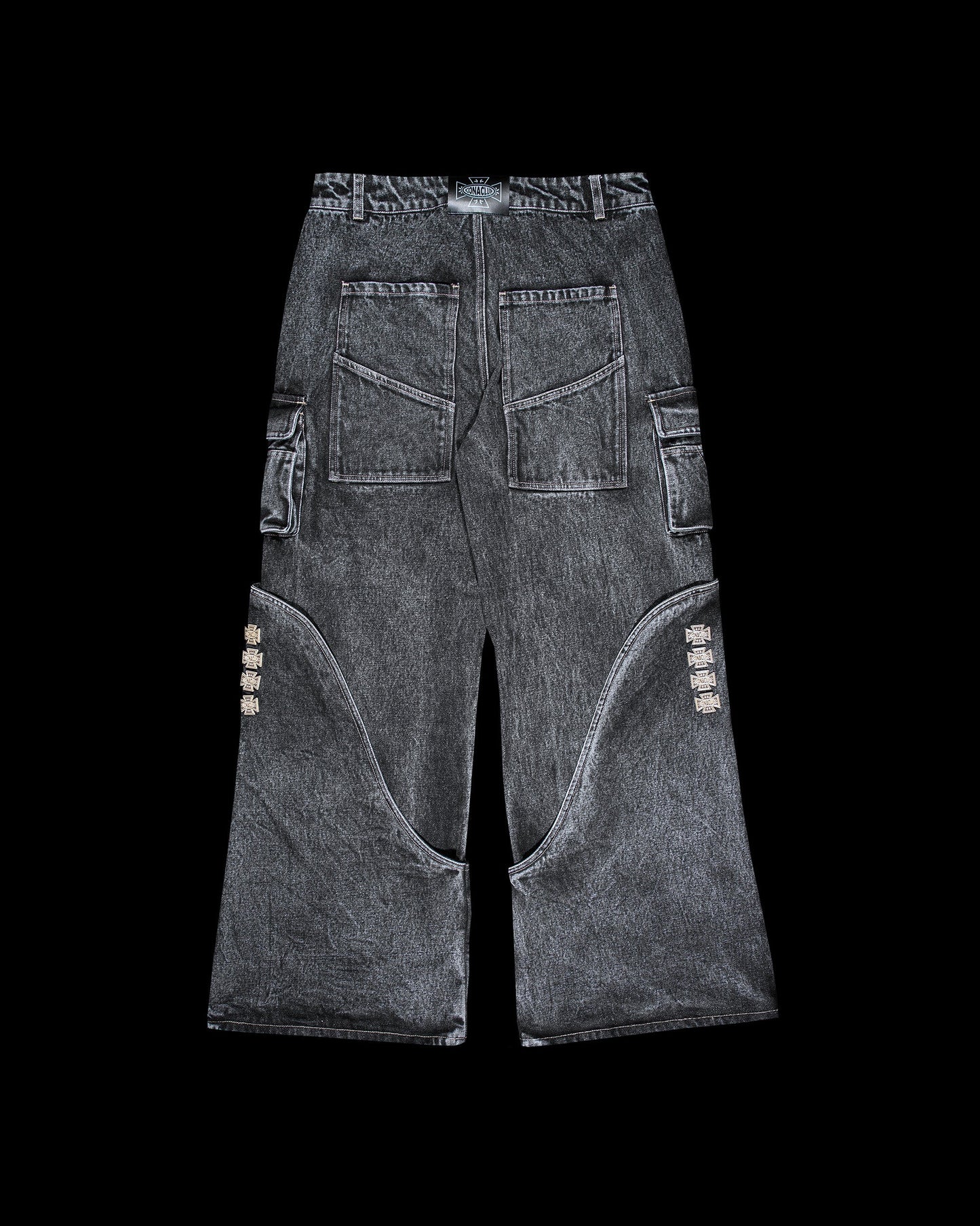 Washed Denim Utility Pants