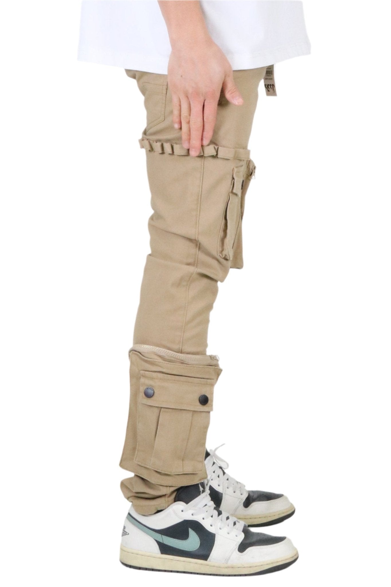HEWIT Men's premium twill khaki cargo pants.