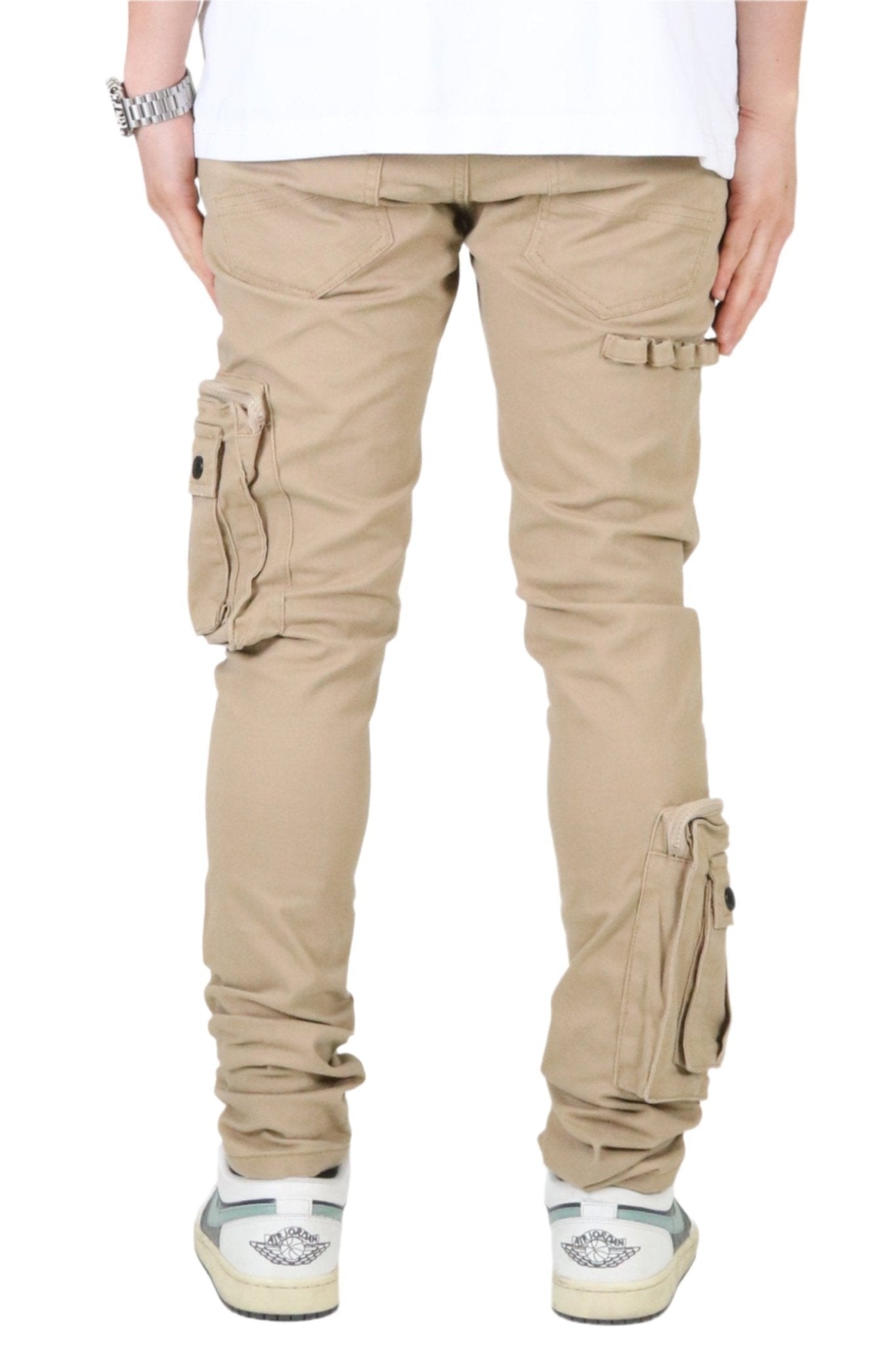 HEWIT Men's premium twill khaki cargo pants.