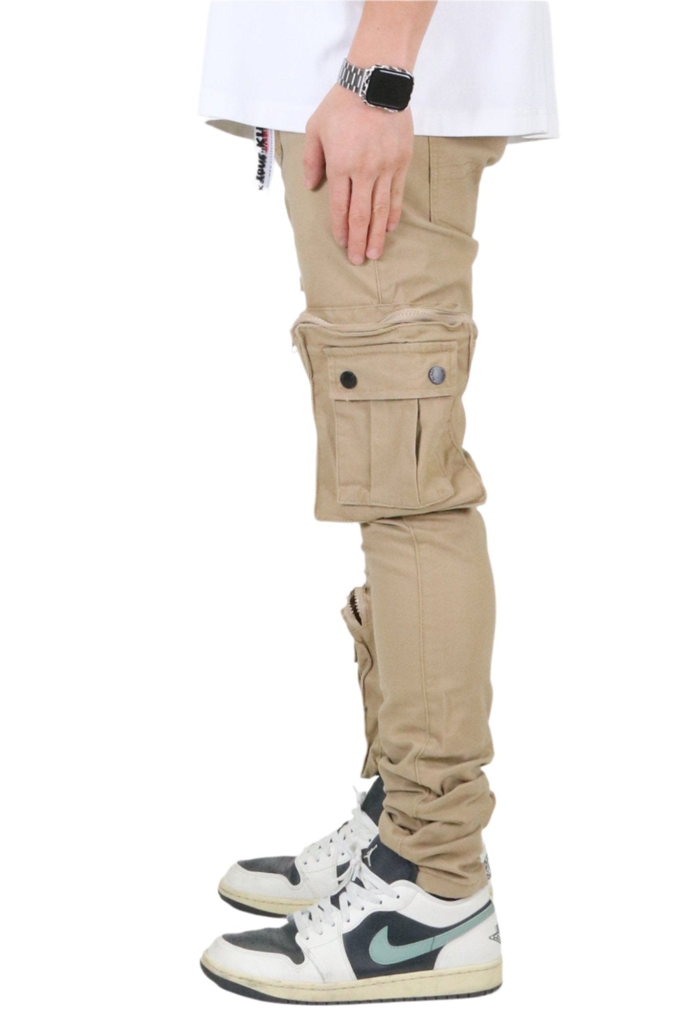 HEWIT Men's premium twill khaki cargo pants.