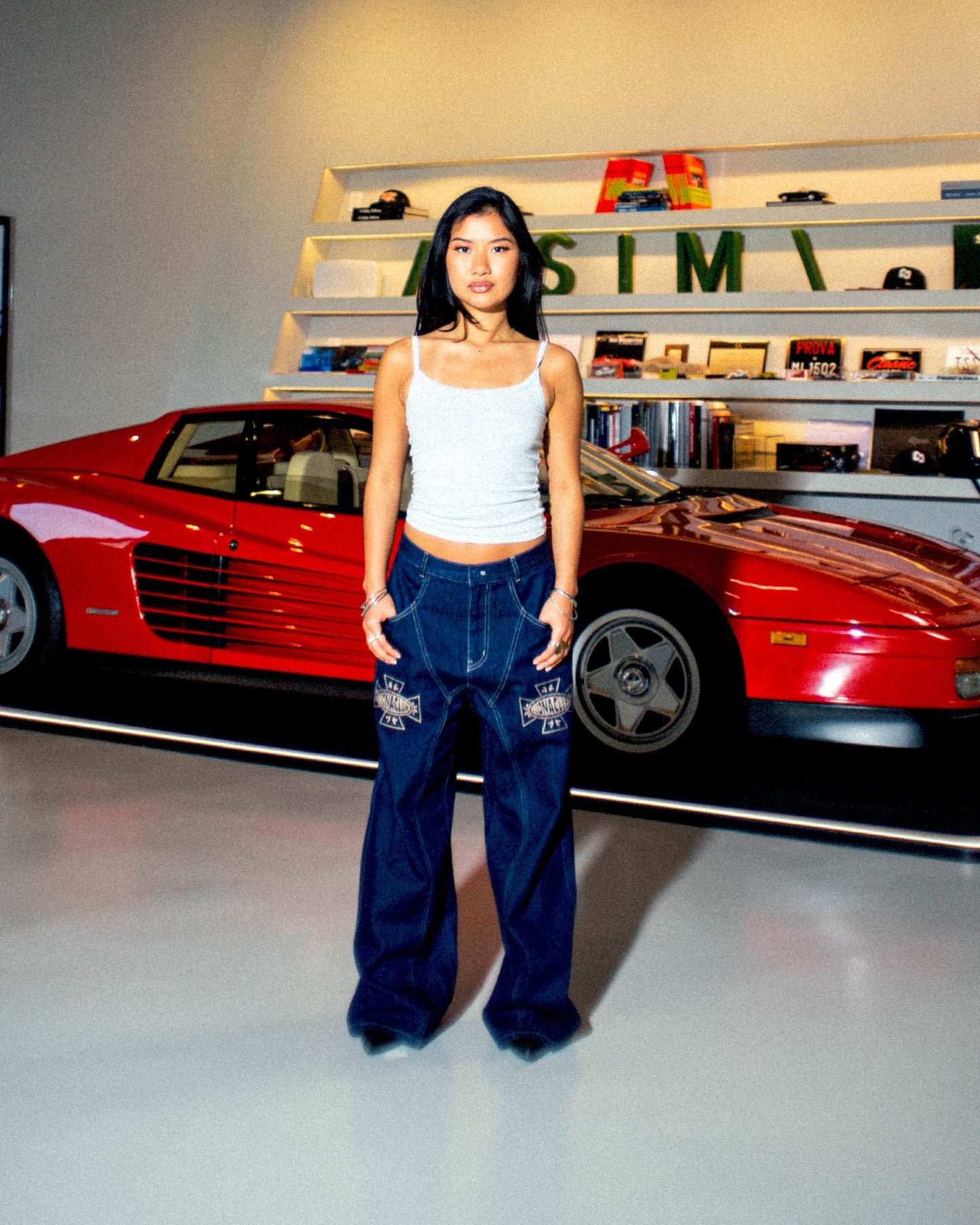 Wide Denim Crew Jeans
