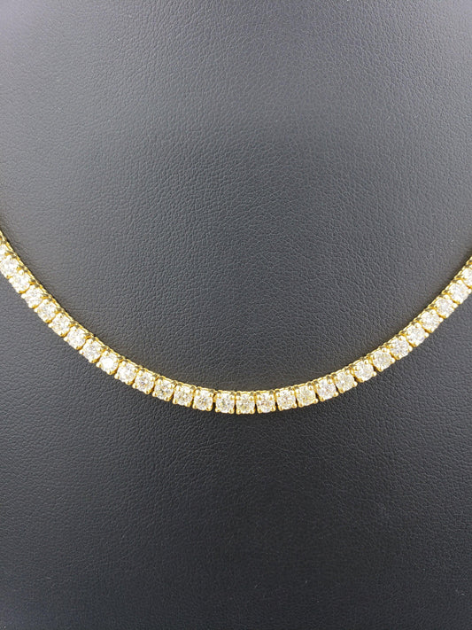 14K Gold- Diamond Tennis Chain 46.8 Grams