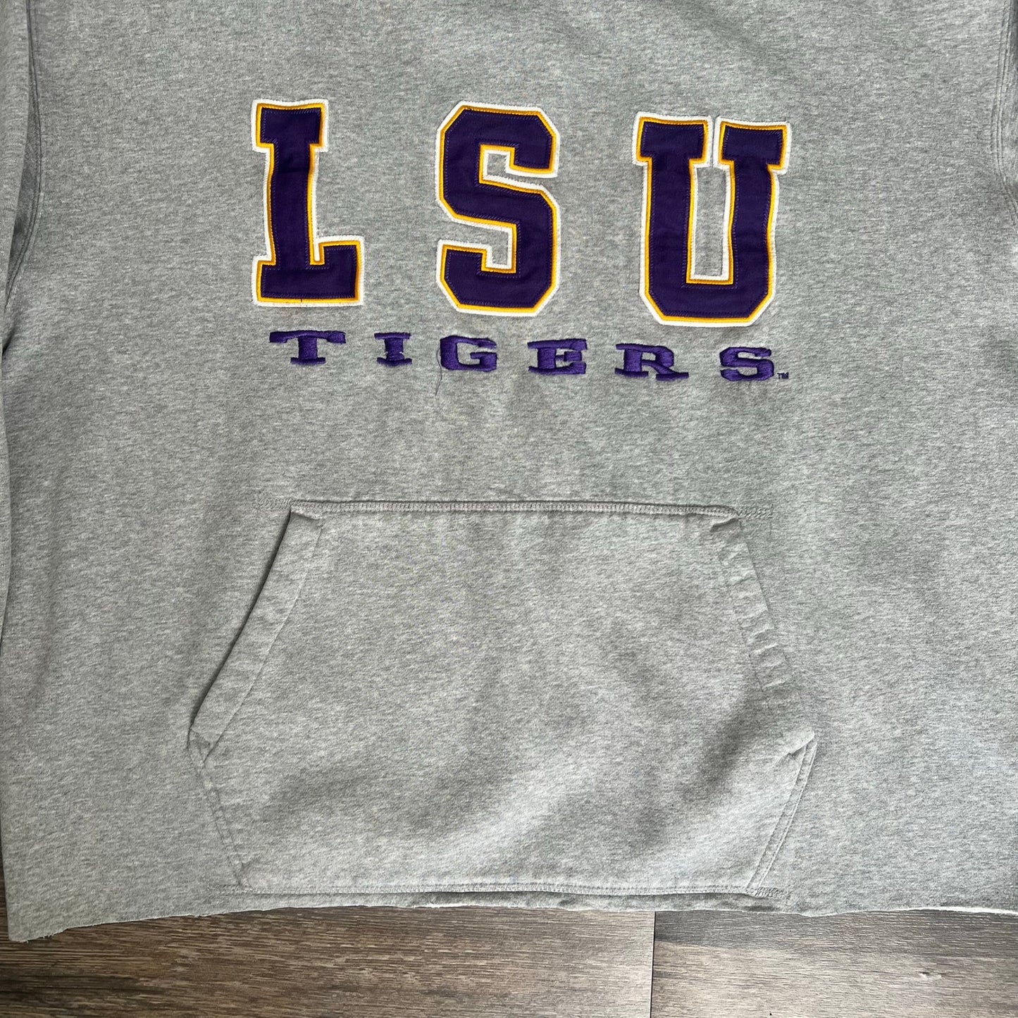 LSU Tigers Gray Hoodie Crop