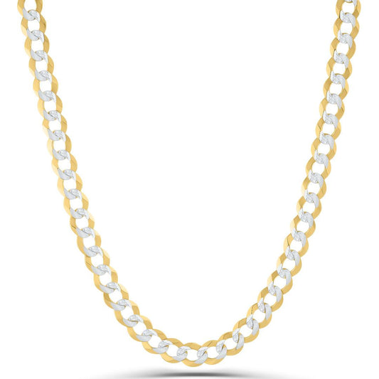 10K Gold Chain Hollow Cuban Link Diamond Cut (Pave)