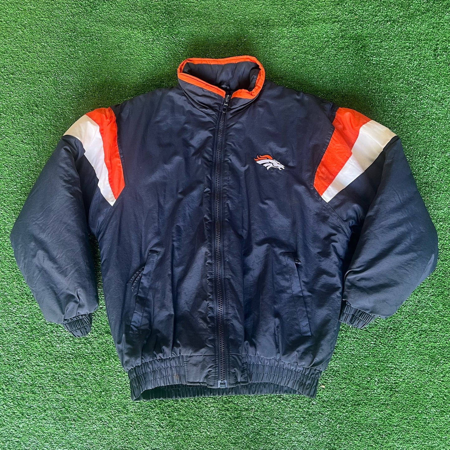 Denver Broncos Logo Athletic Vintage Puffer Jacket