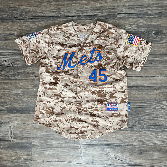 New York Mets Zack Wheeler #45 Camouflage Camo Baseball Jersey