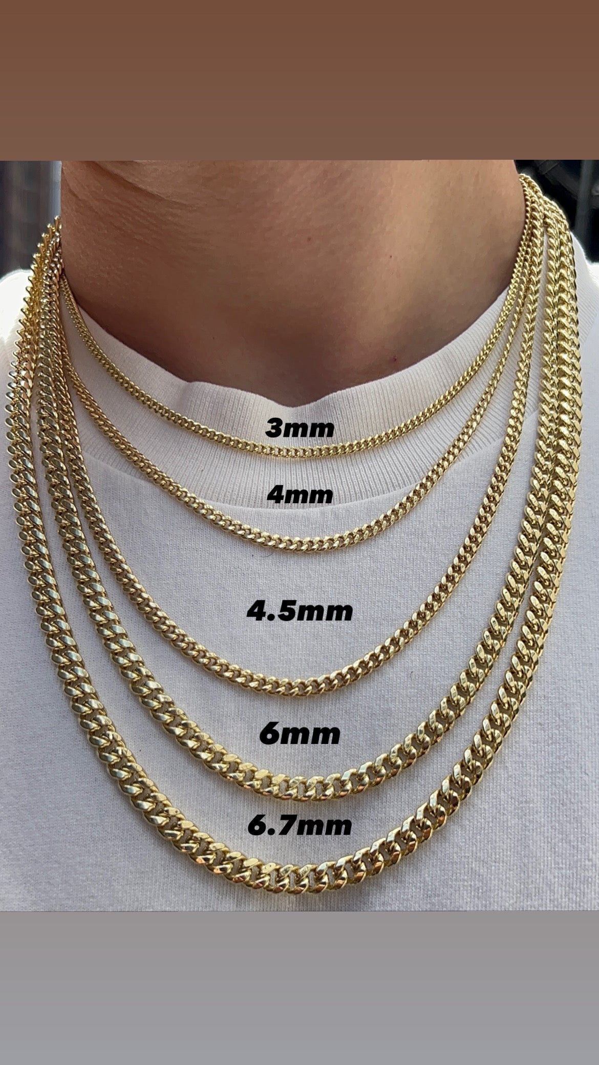 10K Yellow Gold  Miami Cuban Link Chain